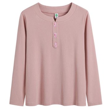 純棉長袖T恤女ins潮韓版寬松圓領加厚打底衫百搭上衣2025春秋新款