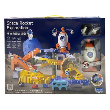 WinTek 威鋒科教 太空火箭大探險場景組 6台軌道車 7022  太空火箭大探險  1套  57 x 39 x 37.5cm