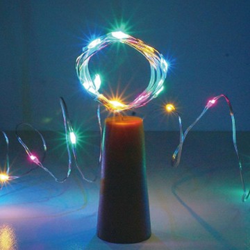 LED 20燈銅線酒瓶電池燈-彩色SCX-130M