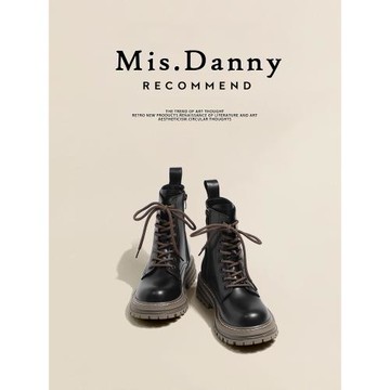 與愛私奔馬丁靴女2025新款網紅瘦瘦靴子女秋冬單靴機車厚底短靴女