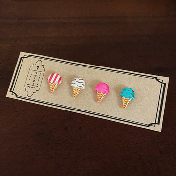 冰淇淋組合式耳環・夾式耳環