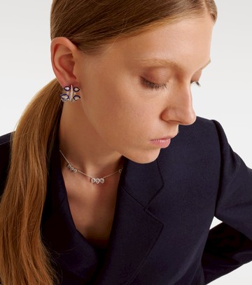 Kamyen Tulip 18kt white gold earrings with diamonds