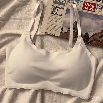 島內出貨細肩帶無痕冰絲內衣女學生運動聚攏無鋼圈少女文胸顯小透氣背心薄 XWPI