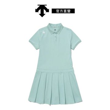 【DESCENTE】迪桑特 SUI TEAM 女性 POLO連衣裙 連身裙 (黑色/薄荷綠色)