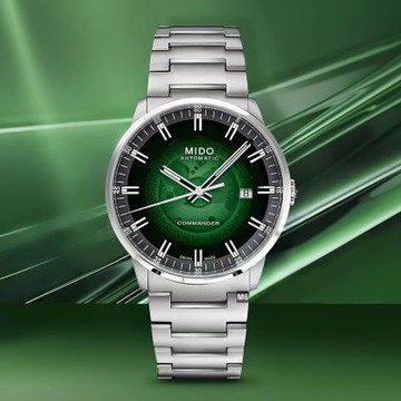 MIDO美度 廣告款 Commander 香榭漸層鏤空 瑰綠精鋼40㎜款 M6(M0214071141103)