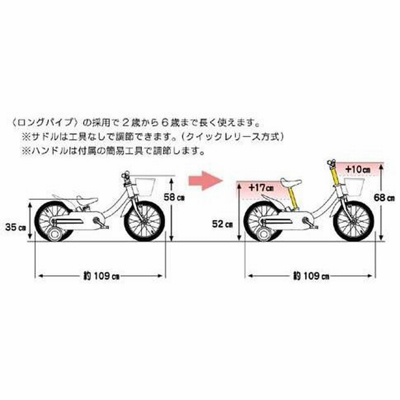 ピープル People 三輪車パスして いきなり自転車 14インチ かじとり式