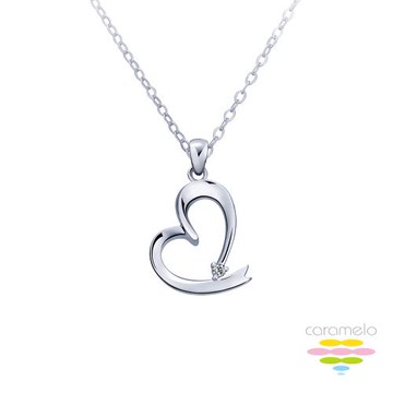 彩糖鑽工坊 鑽石項鍊 愛心鑽石項鍊 (天然鑽石 輕珠寶)