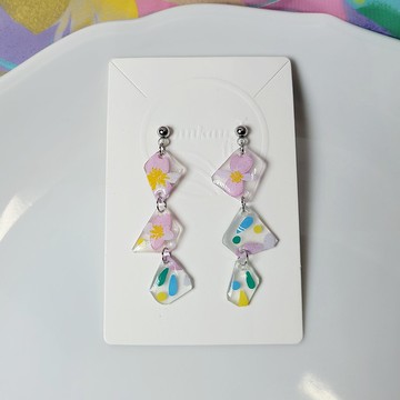 小森林 溪頭秋海棠 手繪熱縮片 耳環