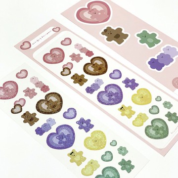 韓國文創 Chanibear 貼紙 - Kitsch heart 可愛貼飾