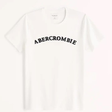 Abercrombie & Fitch T恤 貼布LOGO TEE 男裝 短T 圓領上衣 A86100 白色AF(現貨)▶指定Outlet商品5折起☆現貨【送禮首選★APP下單點數4倍送】