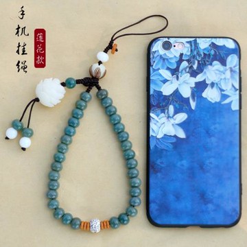 原創菩提手機掛飾中國風蓮花菩提掛繩掛飾掛鏈小掛件吊墜男女創意