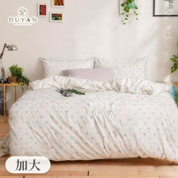 【DUYAN 竹漾】日系純棉雙層紗四件式兩用被床包組 心動漫彩 台灣製(加大)
