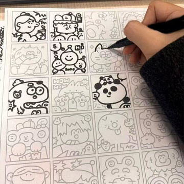 小紅書同款控筆畫圖稿上班上學無聊解壓描畫練習描圖臨摹紙塗色本