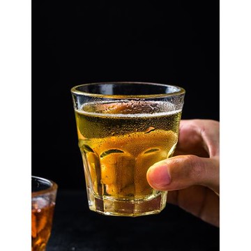 六只套裝利比耐熱八角杯咖啡廳水杯強化玻璃杯子精致威士忌酒杯厚