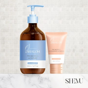 【髮香日常組】益生菌洗髮精500ml（波光湛藍/清爽晨曦 任選）+益生菌豐盈鎖水護髮素80ml（小蒼蘭）