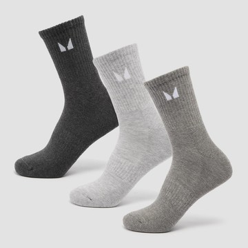 MP Unisex Crew Socks (3 Pack) - Grey - UK 9-11