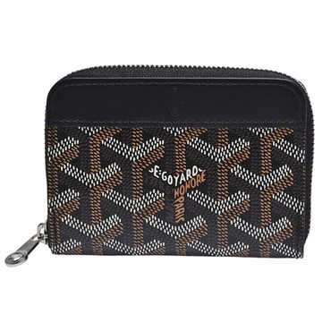 GOYARD 經典Monnaie Matignon手工帆布拉鍊零錢包(黑色)