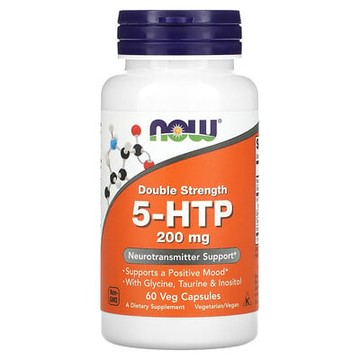 NOW Foods, 5-HTP，雙倍效果，200 毫克，60 粒素膠囊