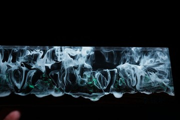 蓬萊仙島、手工樹脂鍵盤腕托、人體工學護腕墊、獨特辦公桌上小物