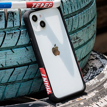送品牌掛繩 iPhone 14系列 EPI 水波紋抗污防摔手機殼-黑OG