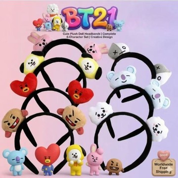 ⚡️小象嚴選⚡️BT21防彈少年團髮箍BTS頭箍飾品髮飾明星應援周邊卡通可愛髮卡