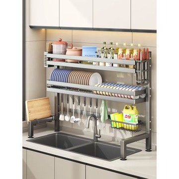 廚房水槽置物架臺面碗盤收納架多功能洗碗架水池上放碗碟架瀝水架