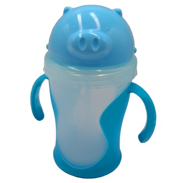 Basilic 貝喜力克 動物造型滑蓋喝水杯-240ml  1個  藍色
