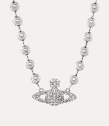 Vivienne Westwood Man. Thames Mini Bas Relief Necklace Silver Cubic Zirconia Men