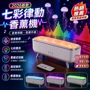 2026新款🏅吐煙圈火焰加濕器 拾音动感水母香薰機 精油擴香機 加濕機 薰香機 香氛機 水氧機 七彩燈光特效 交換禮物