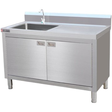 水槽櫃 不鏽鋼水槽 洗碗槽 304不鏽鋼單眼雙眼水池水槽一體櫃式洗菜盆洗碗池瀝水池開門櫃池『xy14105』