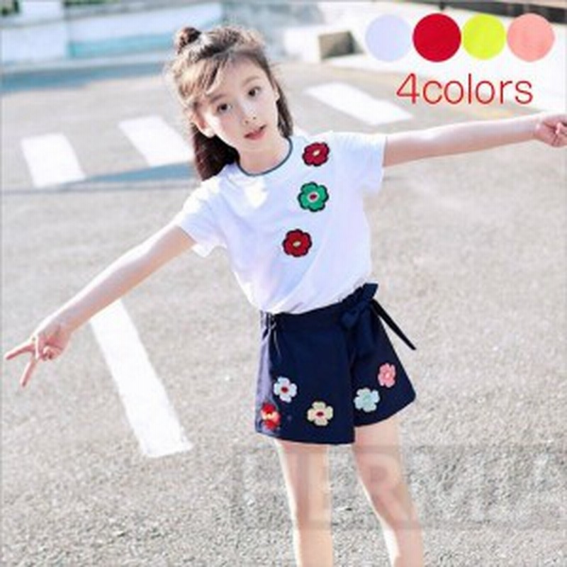 セットアップ キッズ 子供服 上下セット Tシャツ ミニスカート 短パン 女の子 オシャレ お出かけ ハーフパンツ 花柄 フリル 半袖トップス 通販 Lineポイント最大1 0 Get Lineショッピング