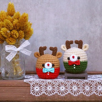 麋鹿－鑰匙圈。交換禮物。聖誕節