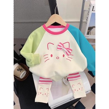 女小童套裝春裝2025新款洋氣小童衛衣女寶寶打底褲春秋衣服兩件套