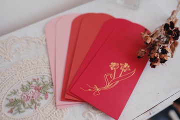 【燙金花卉紅包袋】6入 蛇年 新年 春節 婚禮 過年 萬用紅包