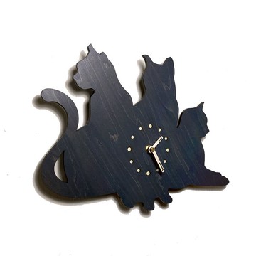 手工木作創意時鐘 歡樂動物園 - 三隻小貓