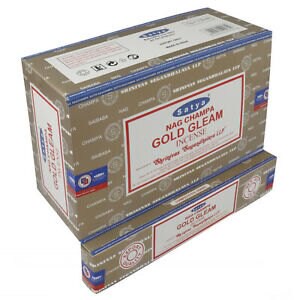 [綺異館] 印度香 賽巴巴 閃耀金- 招財招好運 15g Satya gold gleam 線香 另售印度皂