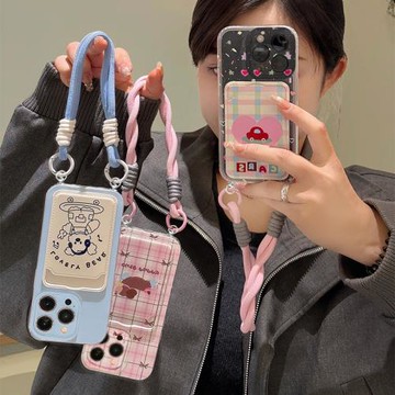 粉愛心汽車適用于三星S24手機殼s23新款s22ultra掛繩ins風s21plus透明A73女A71插卡A51軟殼NOTE20/10+全包防