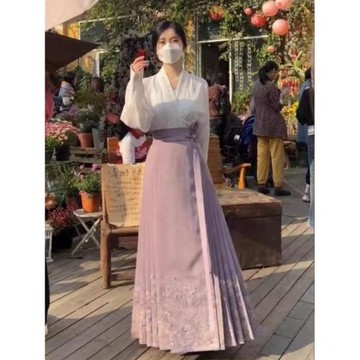 唐裝新中式十二花神系列明制漢服宋制小個子國風馬面裙日常套裝女