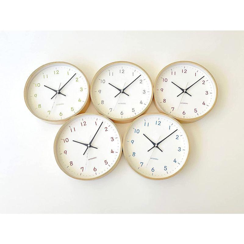 KATOMOKU plywood clock 22 電波時計 ライトブルー スイープ（連続秒針