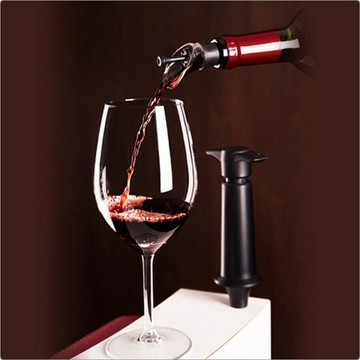 荷蘭 Vacu Vin 不滴漏真空瓶塞注酒器2入(黑) | 真空瓶塞