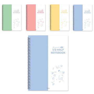 Penpia 3000 線圈2分割數學筆記本  5個  顏色隨機