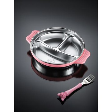 304食品級不銹鋼兒童餐盤密封加厚加深分格餐盤幼兒園餐具中式