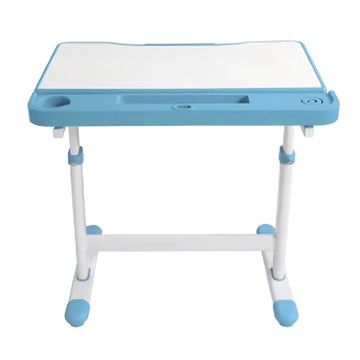 E-home JOJO喬喬置物槽 附燈及書架 兒童升降成長桌 寬70.5cm  藍色