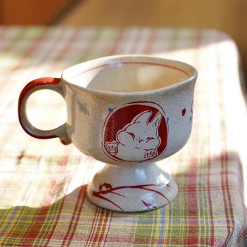 Endless stars月兔杯日式粗陶手作陶瓷杯復古ins咖啡杯生日禮物