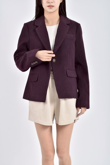 (S) net翻領紫色外套