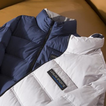 80%白鴨絨 雙面穿！高端加厚保暖立領羽絨服品牌剪標男裝短款外套