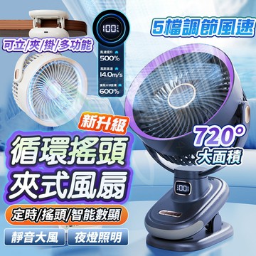 【台灣🔥隔日達】 夾式電風扇 靜音風扇 空氣循環扇 自動搖頭 風扇電扇 數顯屏幕 可掛立三合一風扇 電風扇 桌面風扇