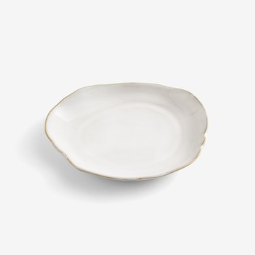 日式 手捻坯土 16cm 陶瓷小盤│牙白│單品