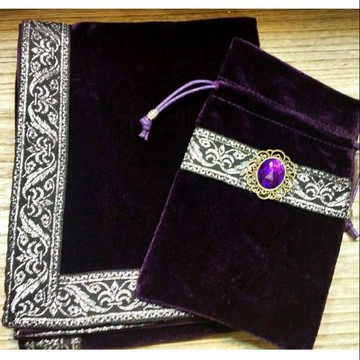 【藥魂】塔羅牌桌布(+) 塔羅牌袋 占卜 絨布 宮廷風 塔羅 桌布套組 束口袋