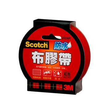 3M Scotch 強力防水布膠帶 24 mm x 15y / 個 紅 2024R【APP滿額下單10%點數(單一帳號最高5000點)】1/31止